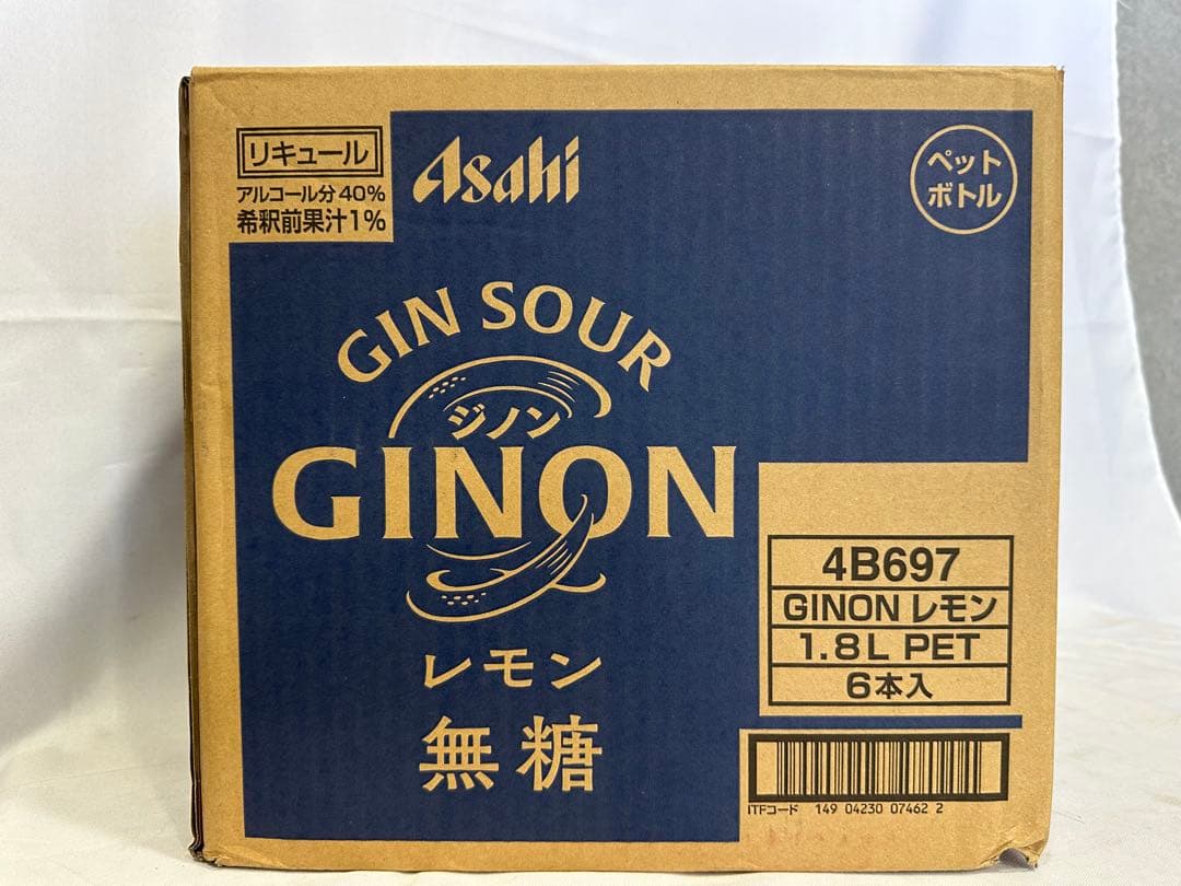 13) アサヒGINON ジノン 無糖 レモン 1.8Lペット×6本入り 40％
