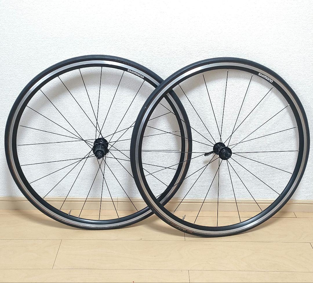 走行500キロ☆玉当たり調整済み シマノ wh-r 501ホイール 前後セット