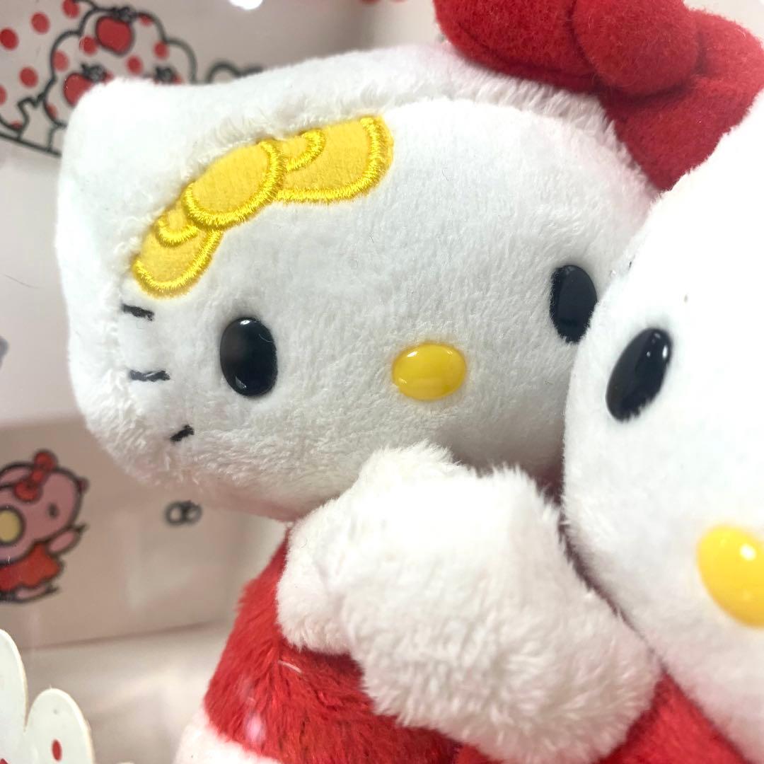 キティちゃんぬいぐるみ　キティ＆ミミィ　ハローキティ　４０周年　アニバーサリー