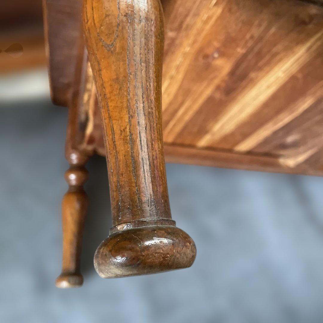 年代物 欅一枚板 文机 ダークブラウン 2引き出し