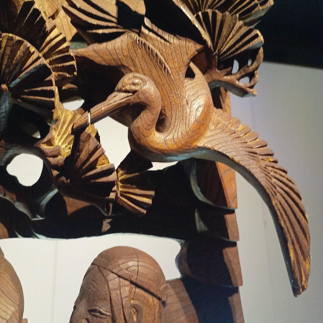 木彫り　縁起物　たかさご　彫刻　だんじり　寺院　仏閣　仏像　骨董品　アンティーク