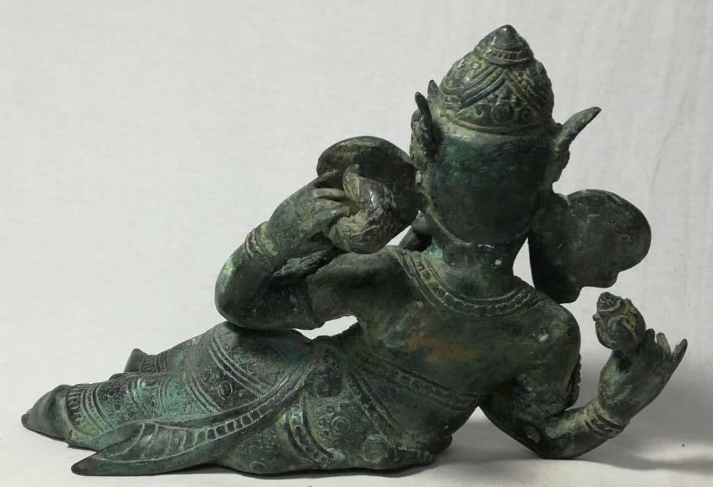 古銅　ガネーシャ　涅槃像　神