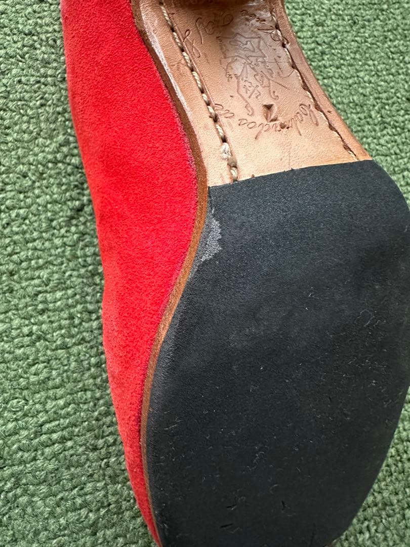 フラメンコシューズ スウェード赤　24cm