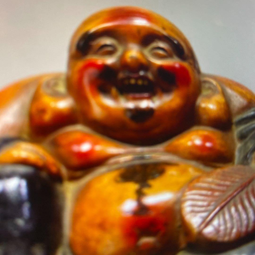 古陶彩色　備前　布袋　時代