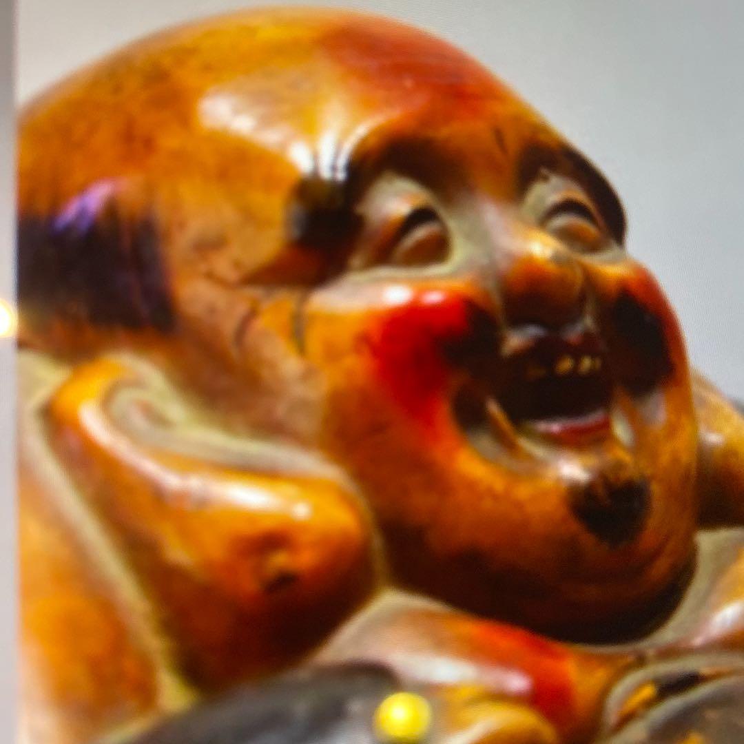 古陶彩色　備前　布袋　時代