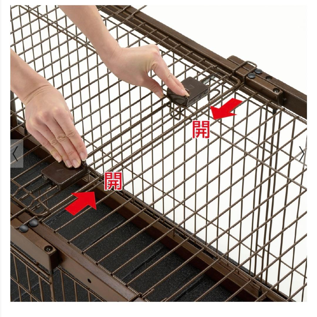 Richell 木製スライドペットサークルワイド屋根面