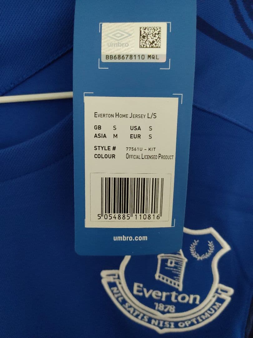 【未使用タグ付き】希少　エバートン　ルーニー　長袖ユニフォーム