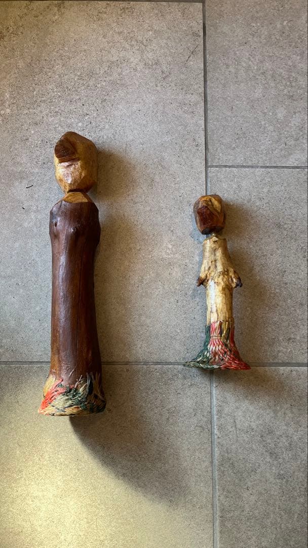 60年代 USA製 手彫り 人形 アンティーク雑貨