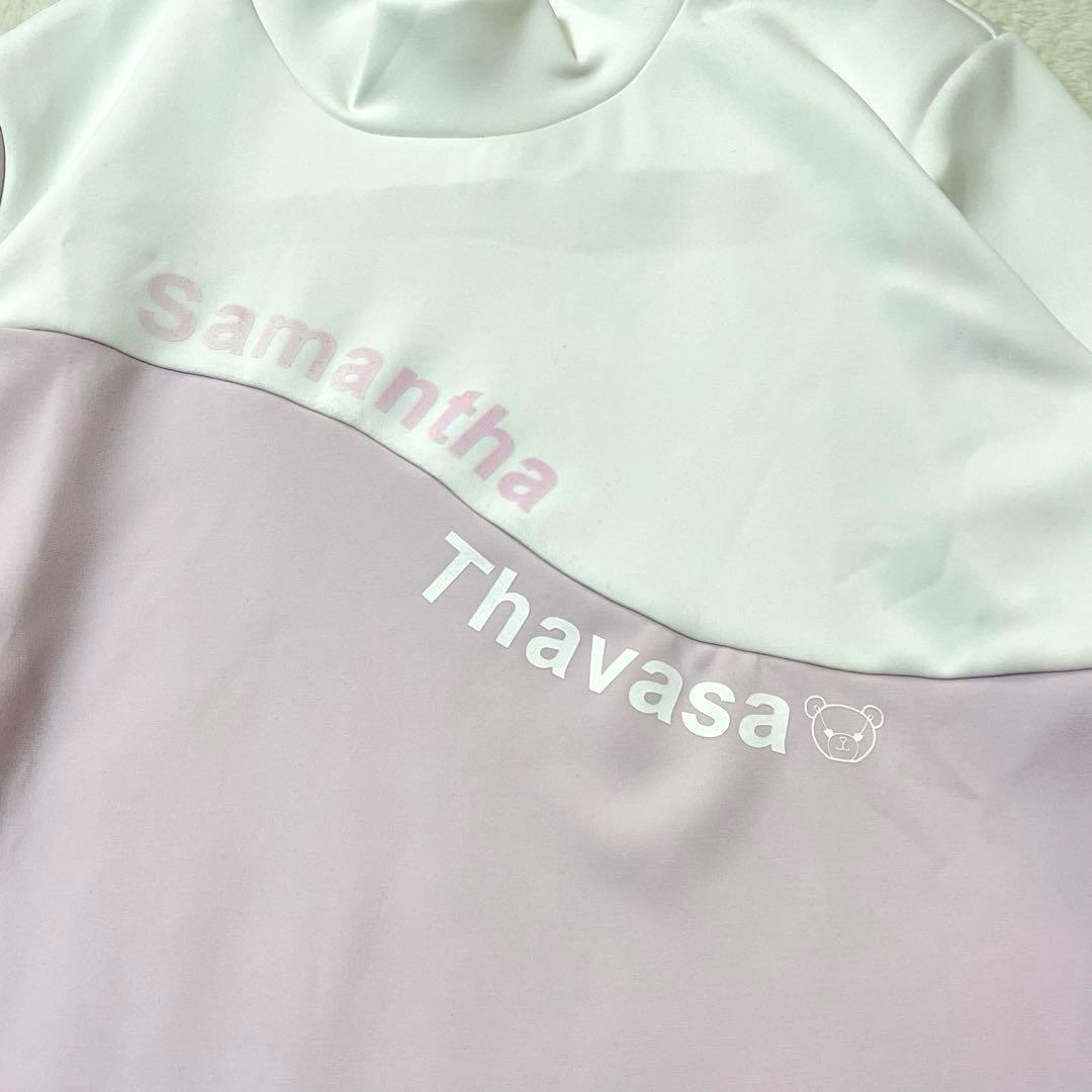 新品 サマンサタバサ ゴルフスポーティーバイカラー 長袖モックネック 40 L