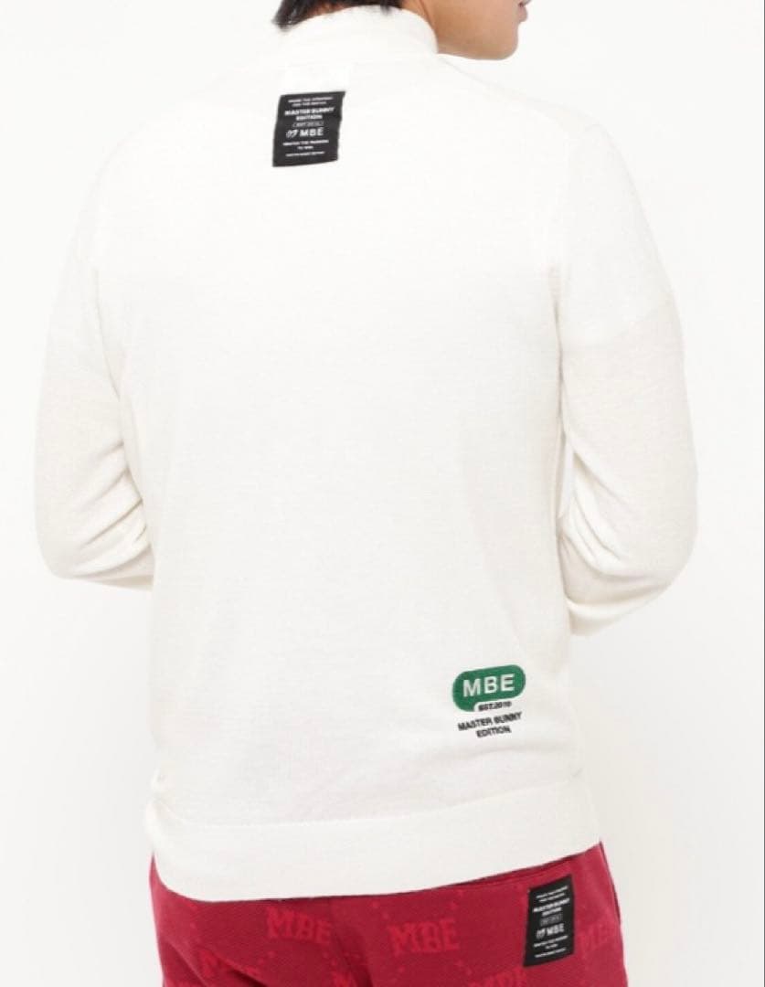 新品 パーリーゲイツ マスターバニー カシミヤ混 タートルネックニット(5)L白