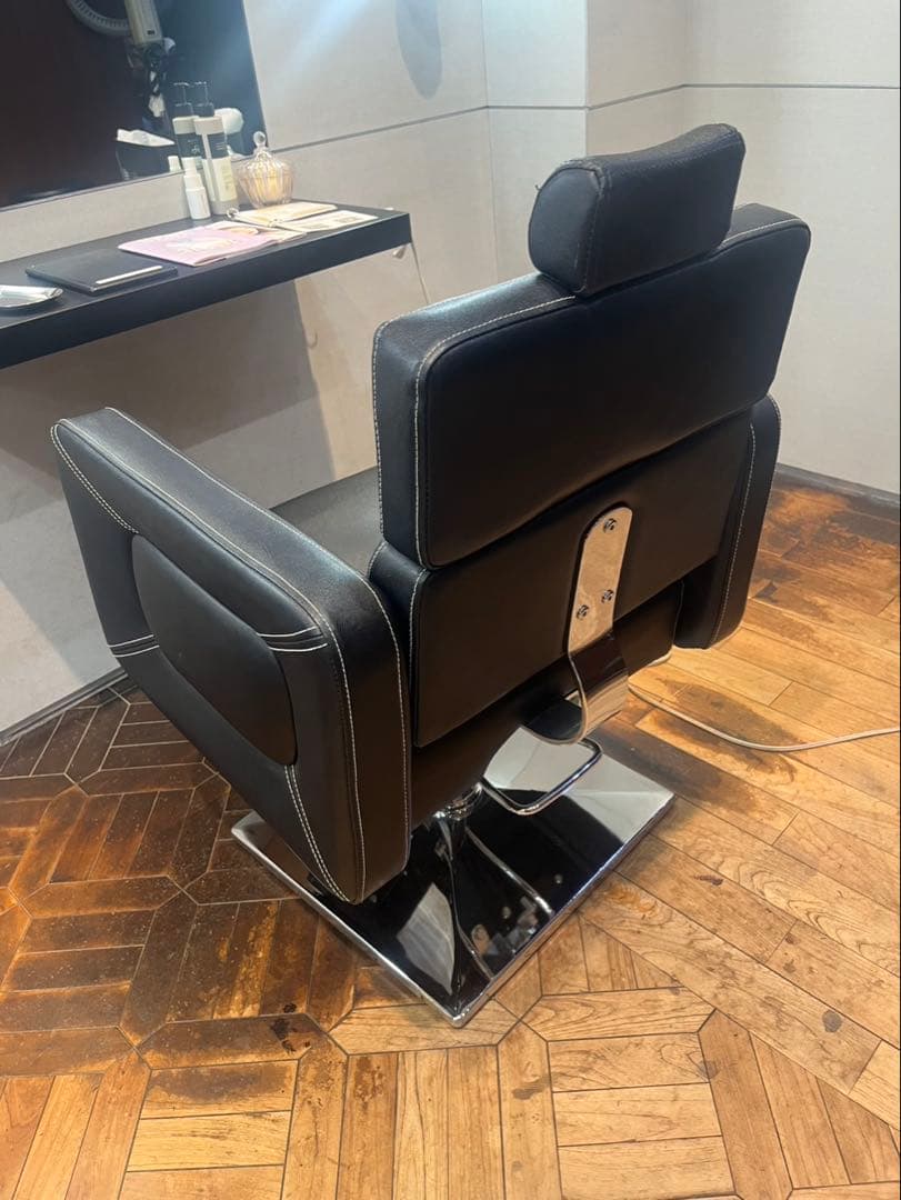ブラック バーバーチェア　サロンチェア 合成皮革