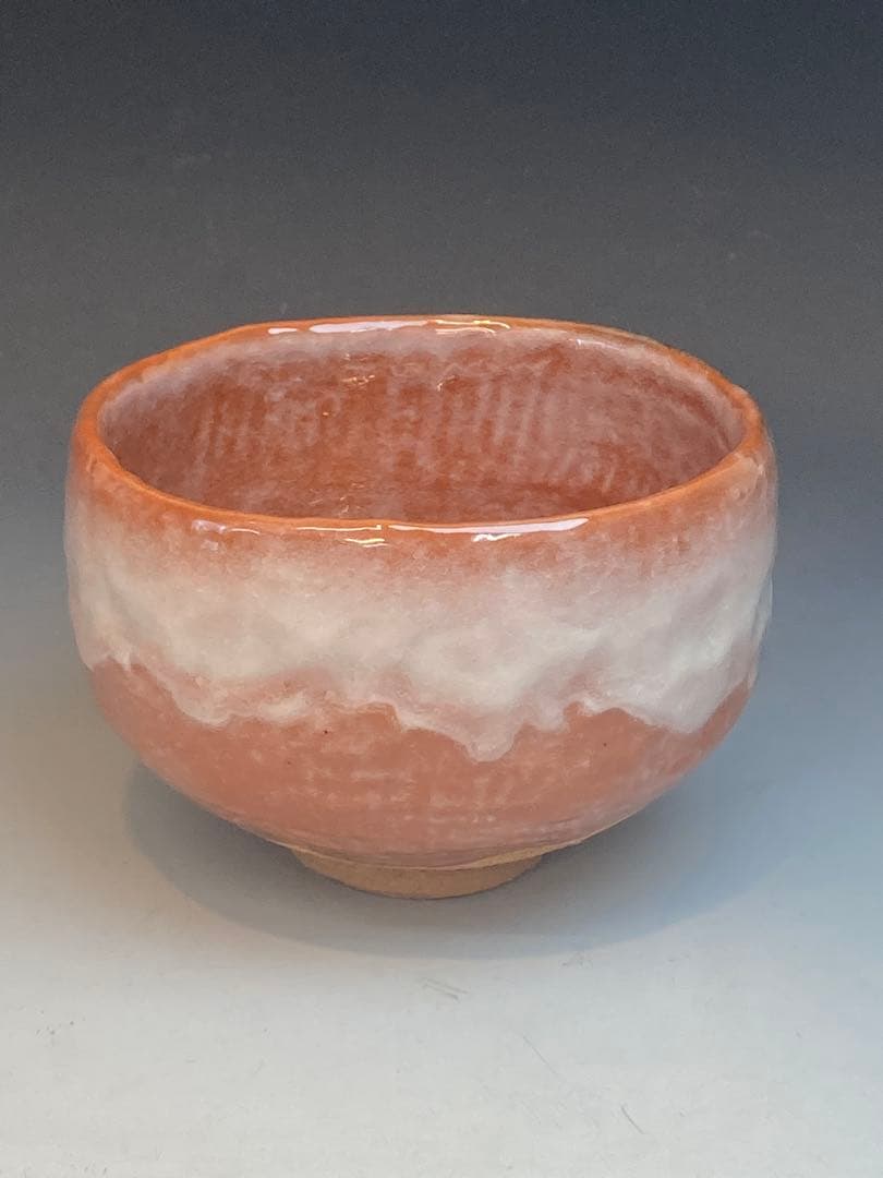 二代 玉藻 氏家常美 作 玉藻焼赤楽茶碗 共箱 茶道具