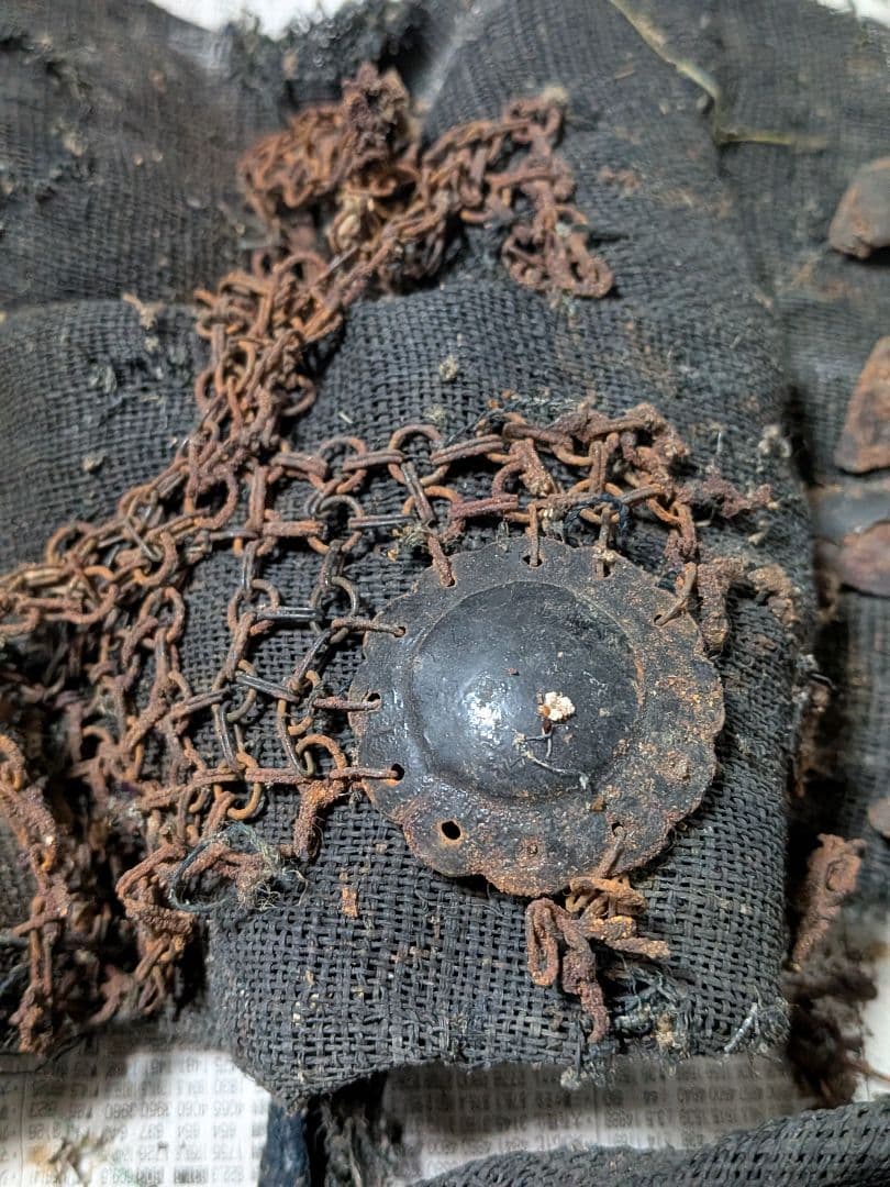 時代本歌武具合戦残骸シリーズ鉄地片袖籠手脛当凄まじい迫力当時物コレクション