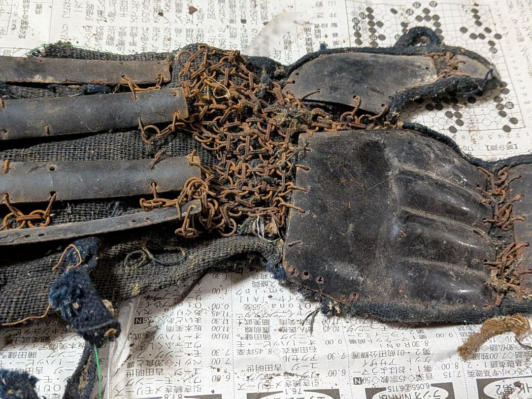 時代本歌武具合戦残骸シリーズ鉄地片袖籠手脛当凄まじい迫力当時物コレクション