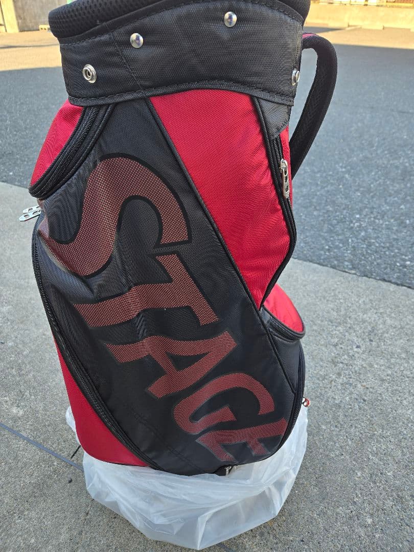 【新品】TOURSTAGE ゴルフバッグ 赤 黒 未使用