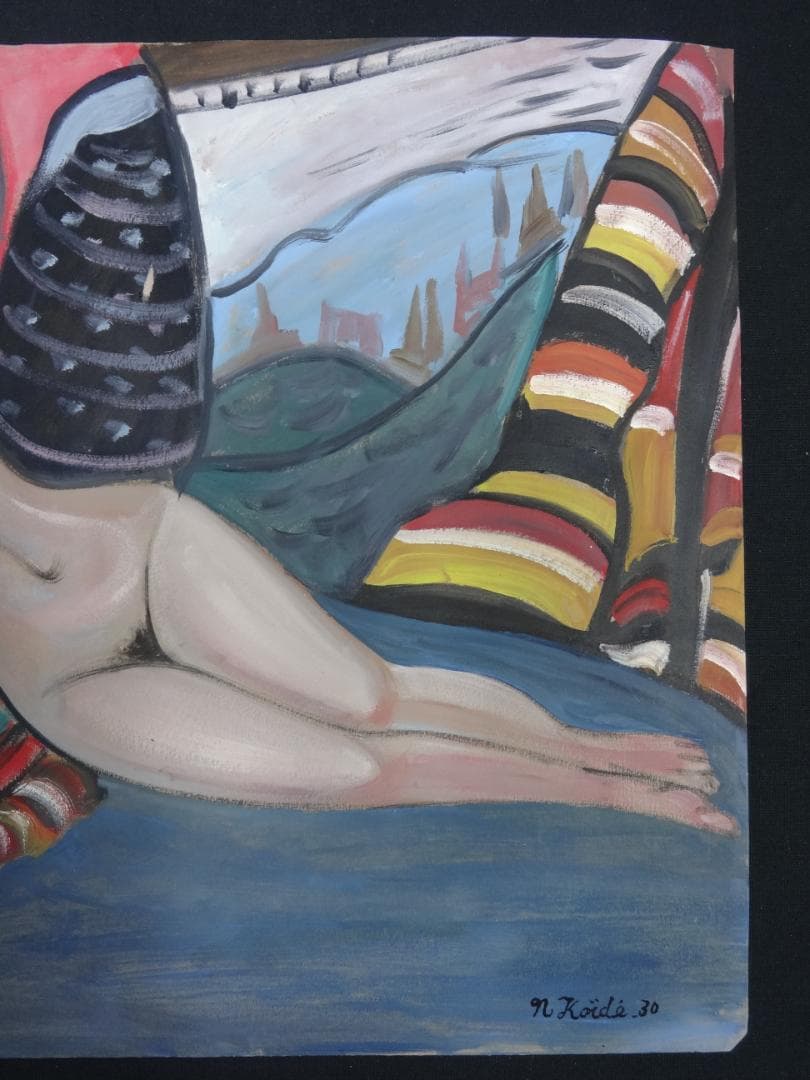 s*5様 小出楢重 横過裸婦 1930年頃 肉筆油彩画・紙本著色・美人画・洋画・