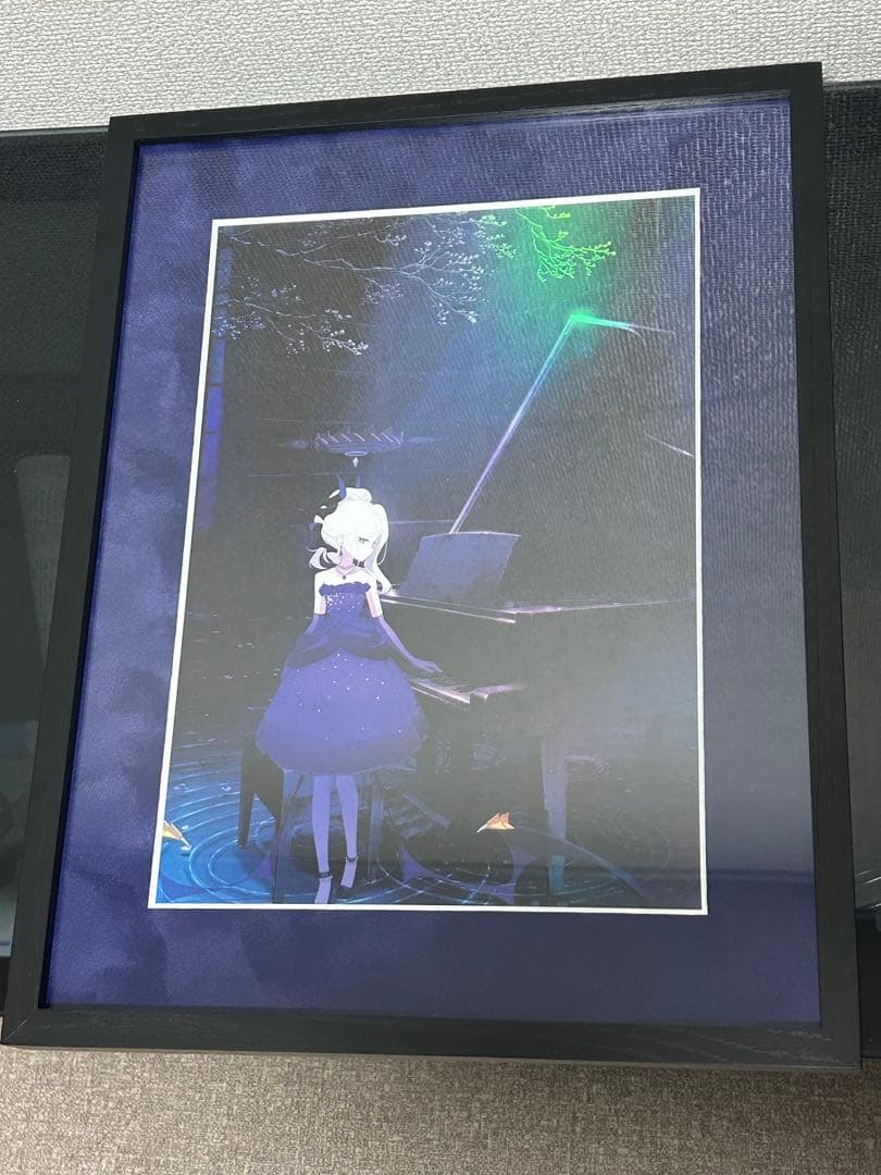 空崎ヒナ　額装イラスト「陽ひらく彼女たちの小夜曲」(オーロラ加工) ブルアカ