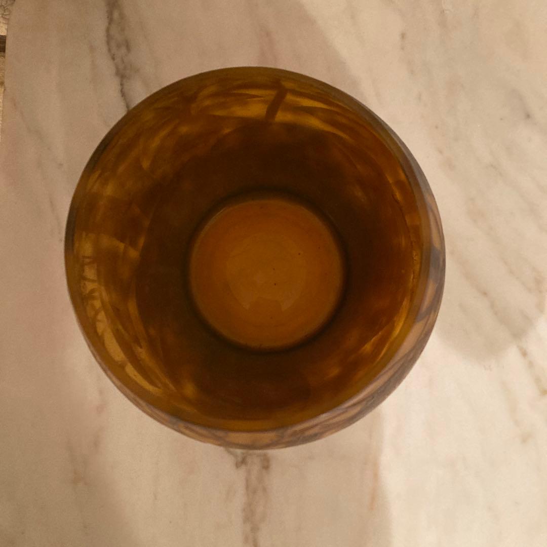 古美術柳　エミール・ガレ 湖水風景文飾壺 広口花瓶 アールヌーヴォー