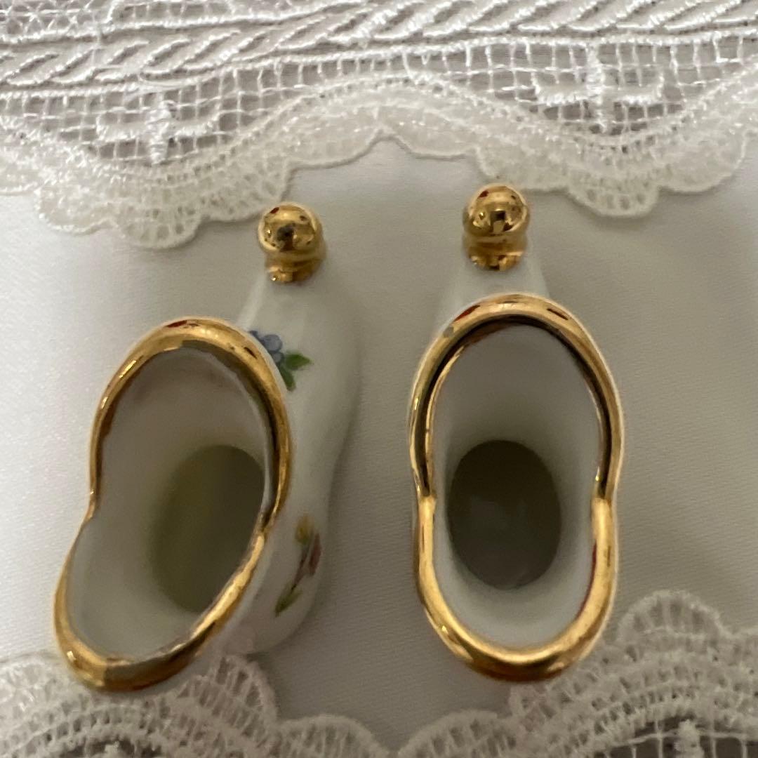 リモージュ　アンティーク　ミニチュア　ブーツ　２個セット