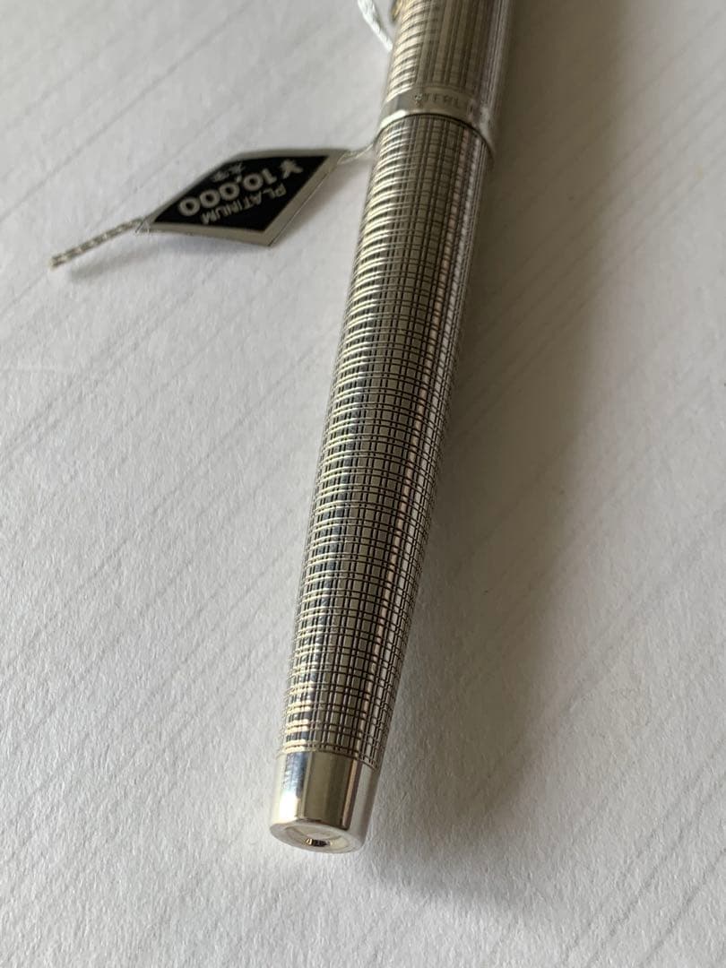PLATINUMプラチナ スターリングシルバー 万年筆 18KWG ペン先 太字