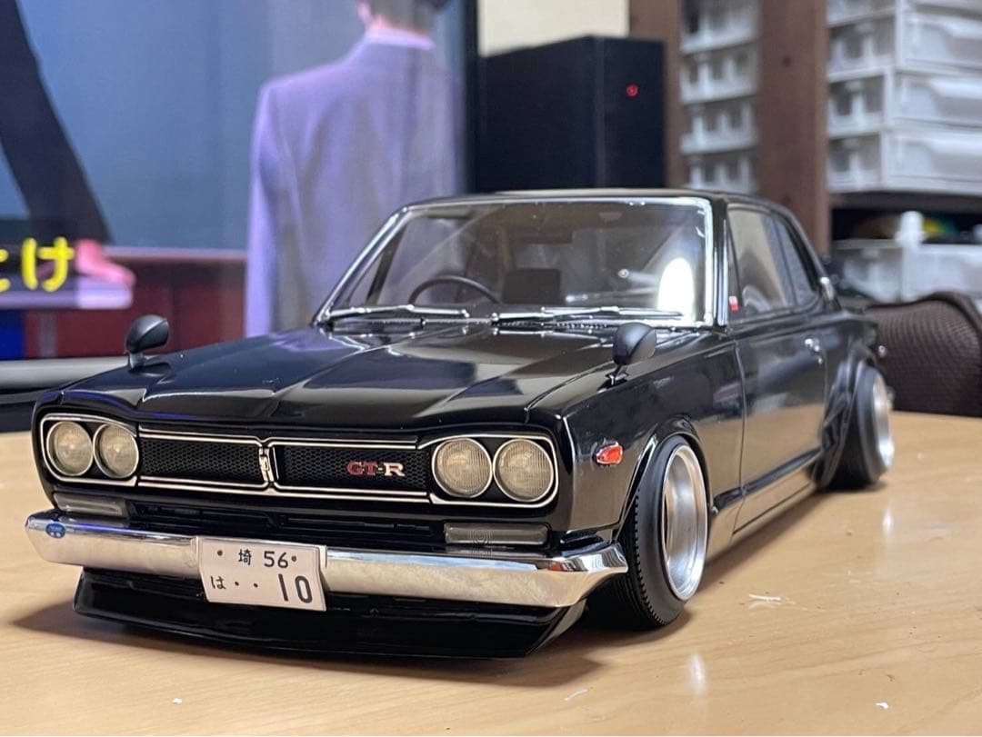 1/12ミニカー　IG ハコスカ GTR スターシャーク深リムカスタム　ブラック