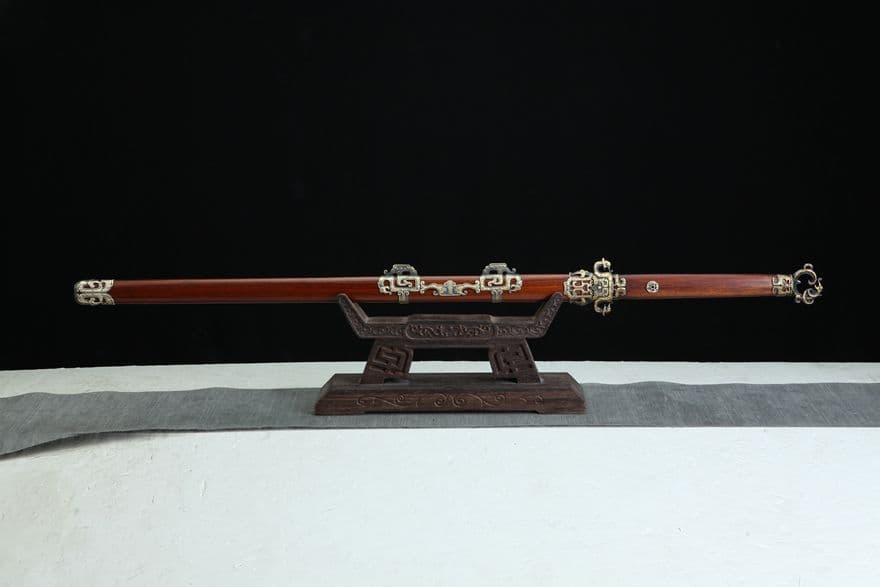 蟠龍唐剣（酸枝木金）古兵器 武具　刀装具　日本刀　模造刀 居合刀