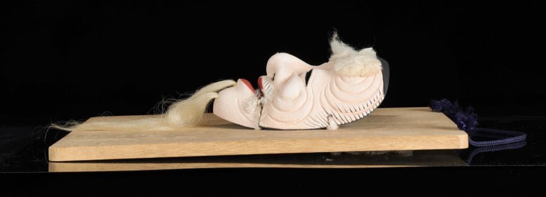 能面師 早川亜美 作 能面「翁」白式尉 狂言 能楽 小面 在銘 共板付 壁掛