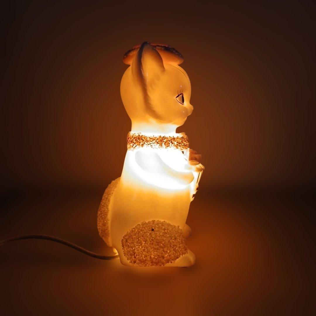 ヴィンテージ　オシャレネコちゃん　陶器ランプ　　照明