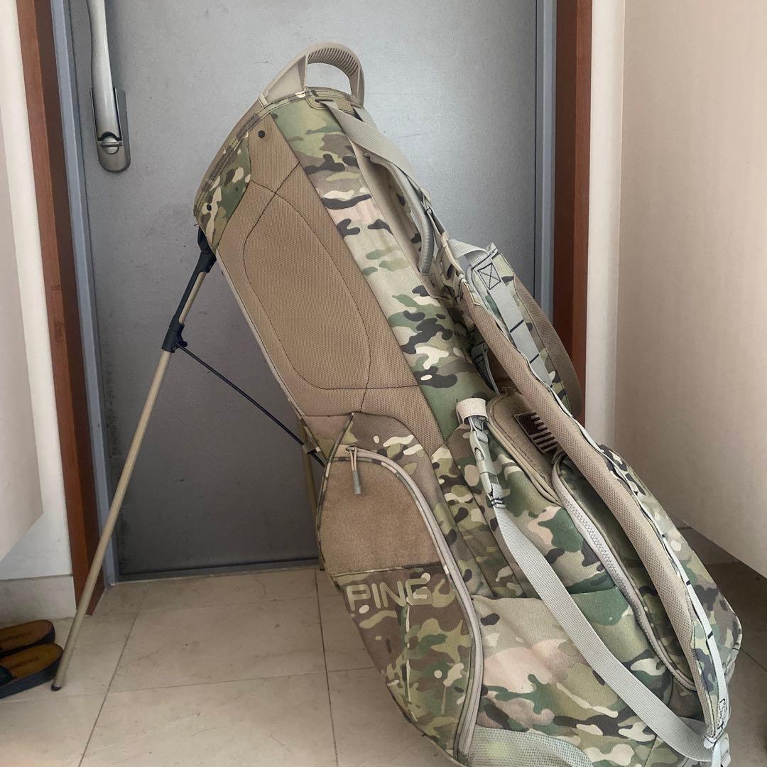 PING 迷彩 キャディバッグ スタンド付き