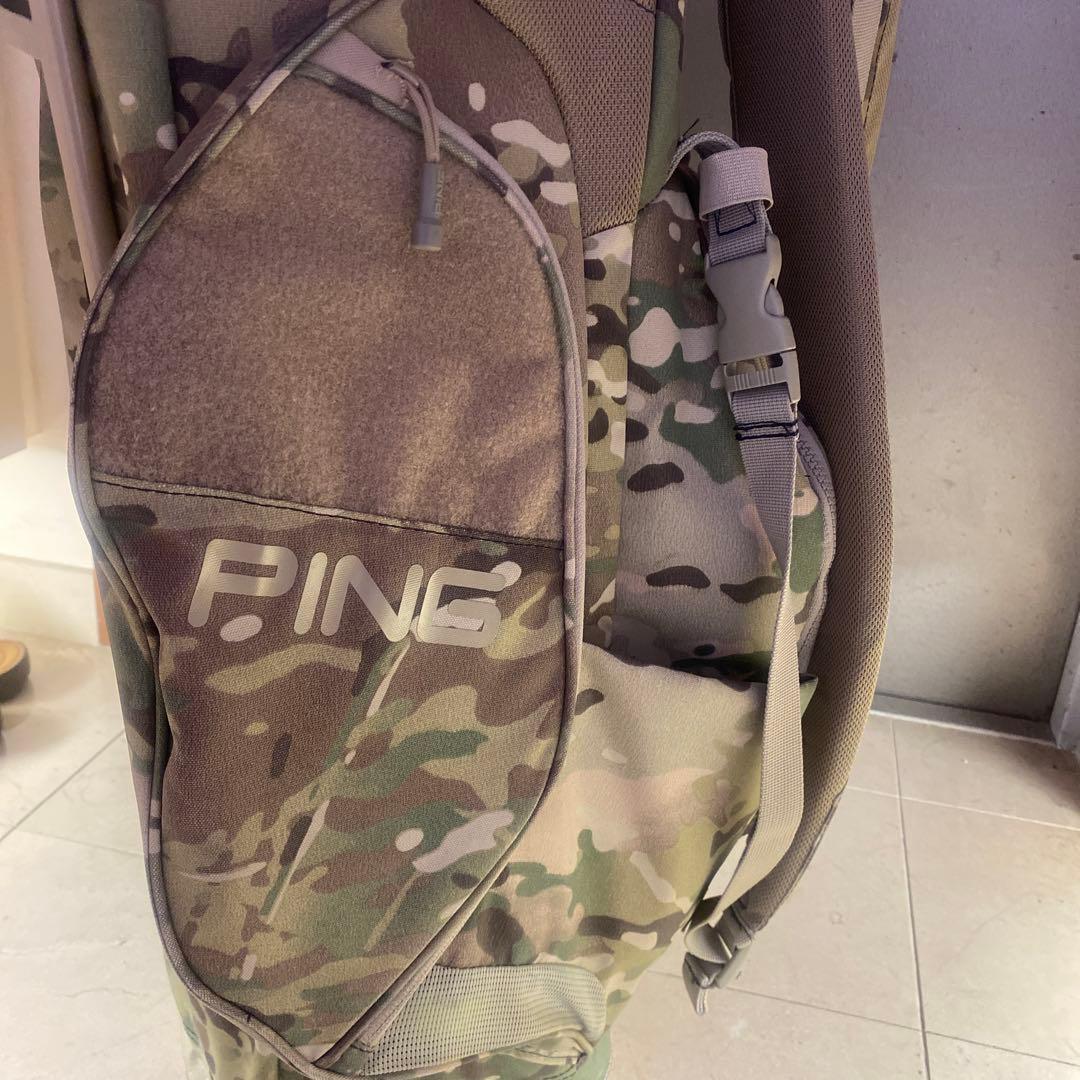 PING 迷彩 キャディバッグ スタンド付き