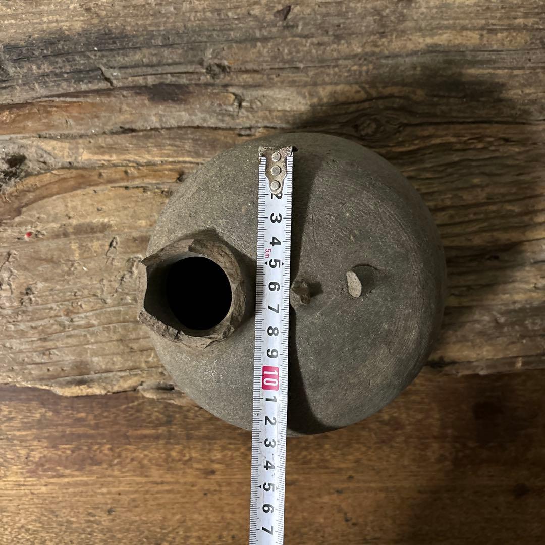 須恵器 平瓶 古美術 残欠骨董　古道具 アンティーク 酒器 花器　土器　検:李朝