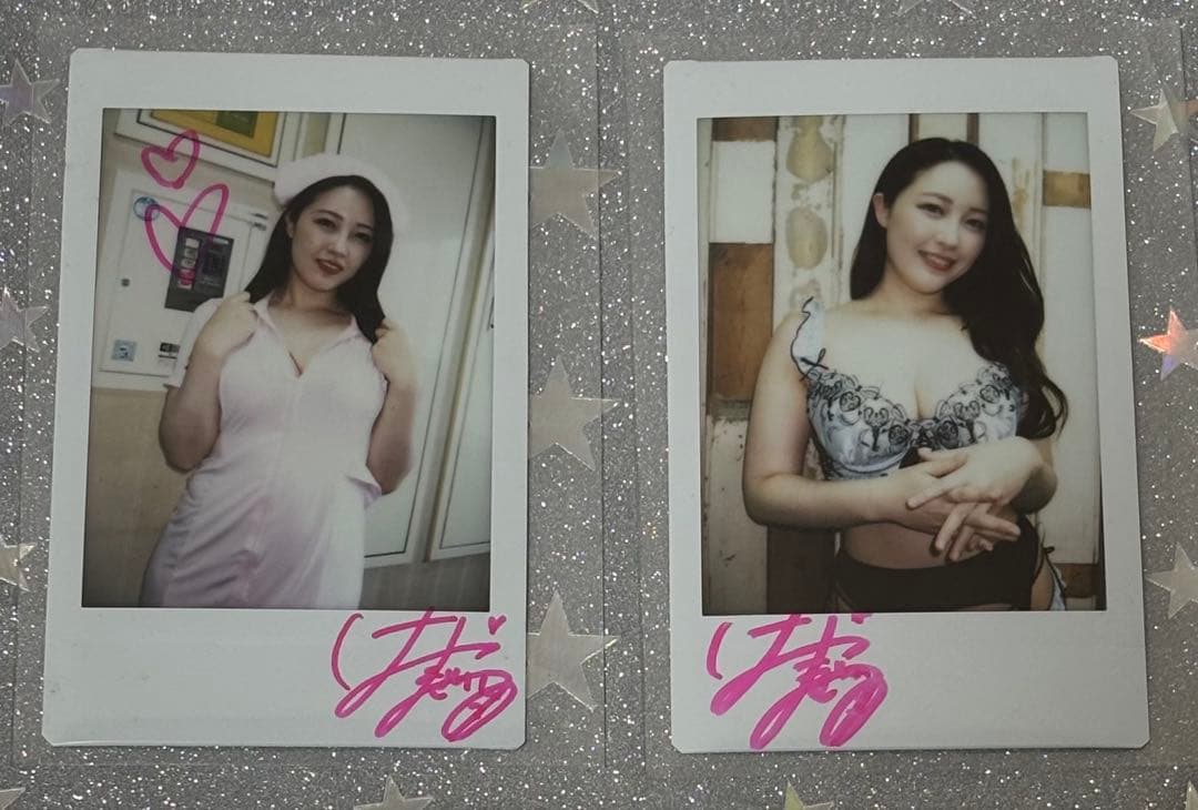 葉山さゆり　直筆サイン入りチェキ　2枚セット