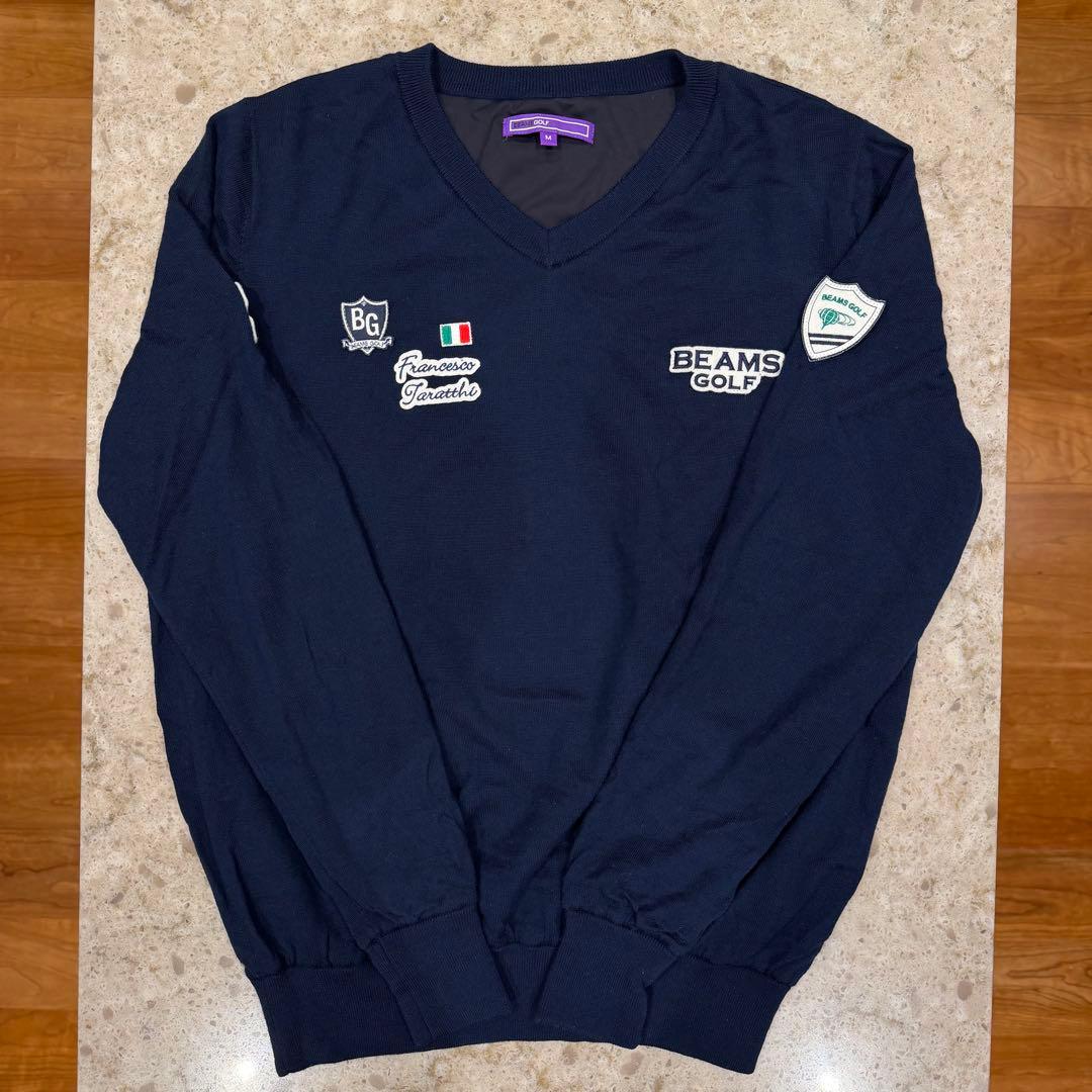 BEAMS GOLF エアシャット 裏付き スフィダンテ 防風 ニット
