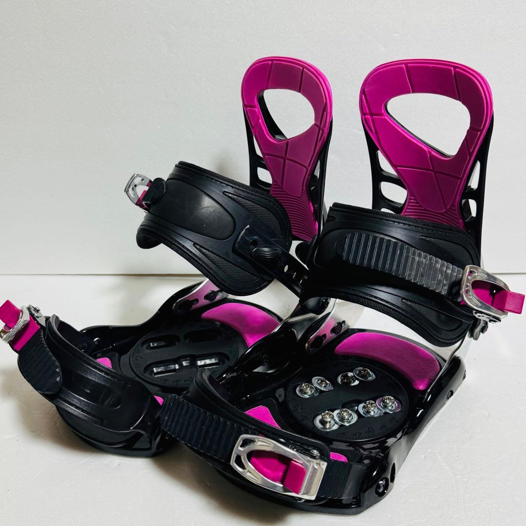 MLサイズ　スノーボードビンディング 黒とピンク初心者格安激安特価
