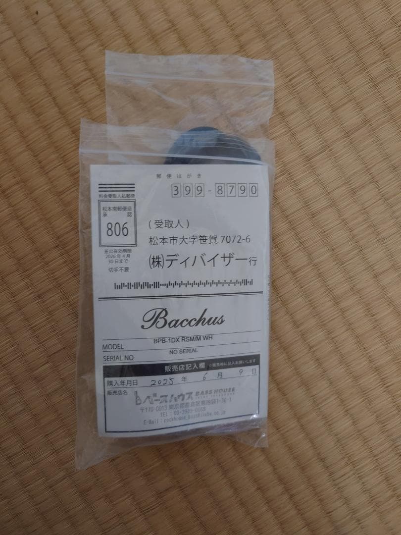 Bacchus BPB-1DX RSM/M ホワイト エレキベース