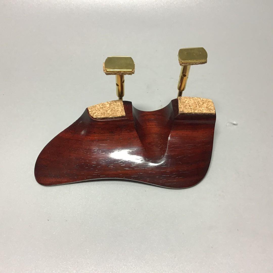 工芸会正会員　松岡裕治による　紅ローズ紫檀　バーバー型　バイオリン顎当