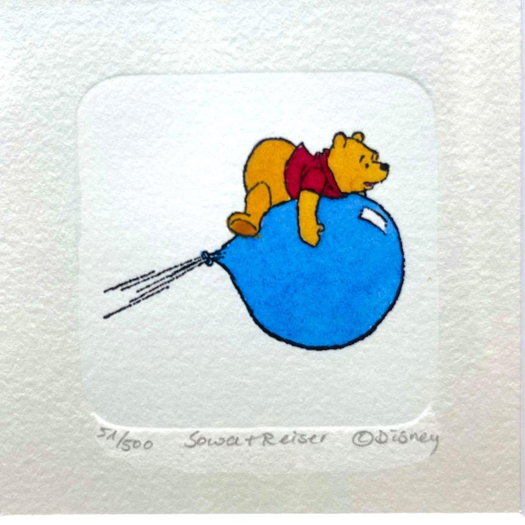 限定500枚★くまのプーさん 風船★エッチング銅版画 リトグラフ