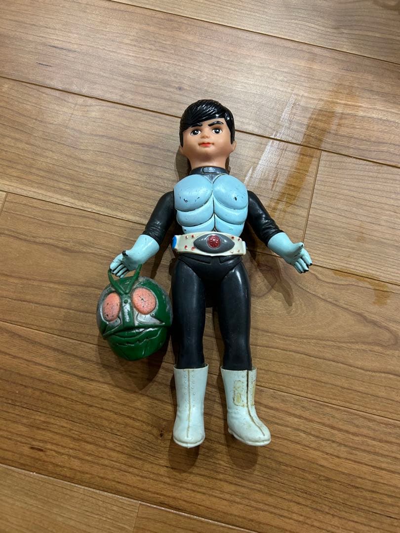 テ*ン様 仮面ライダー　初期　面取れ　ソフビ　当時