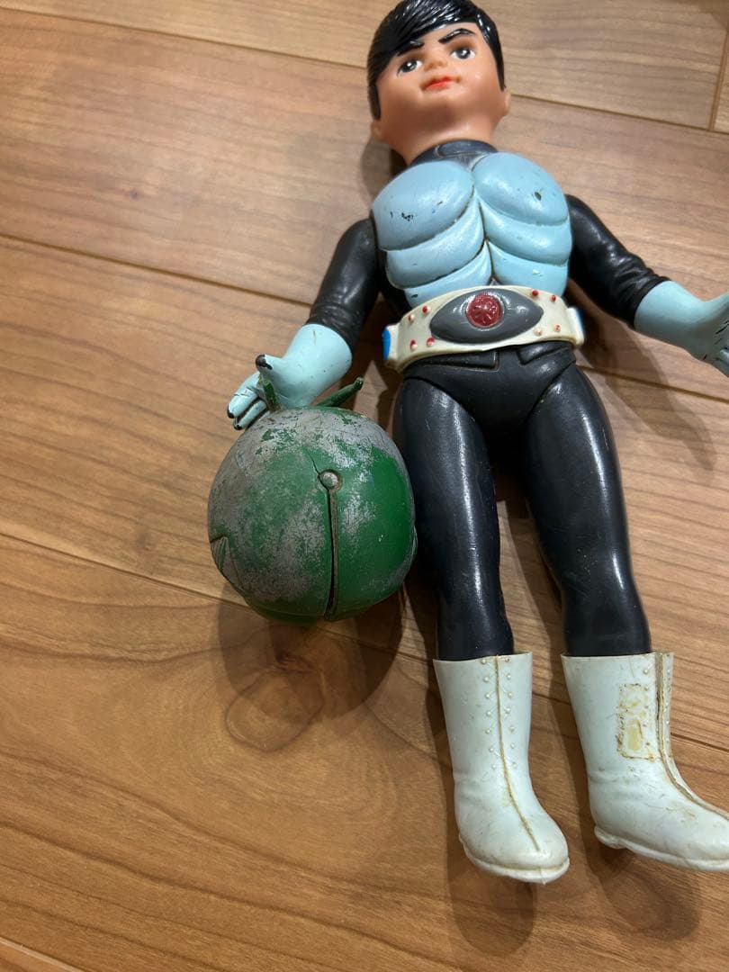 テ*ン様 仮面ライダー　初期　面取れ　ソフビ　当時