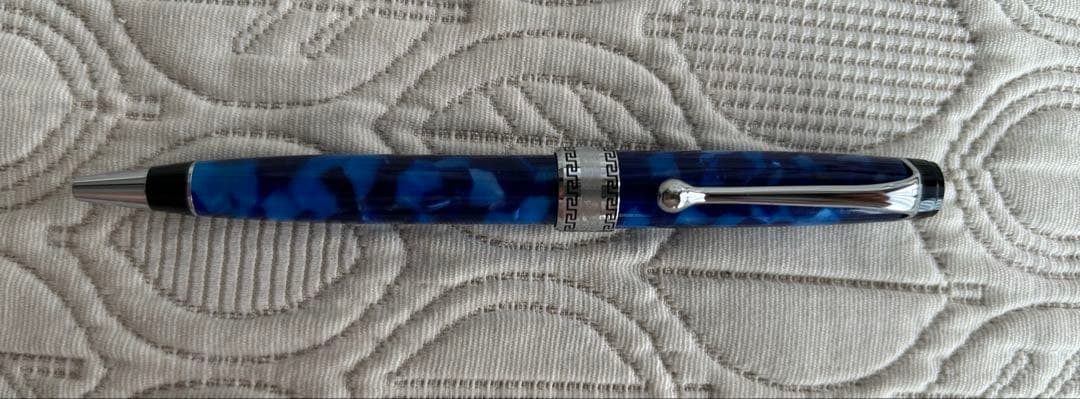 aurora アウロラ　オプティマ　ブルー　青いマーブル模様 ボールペン