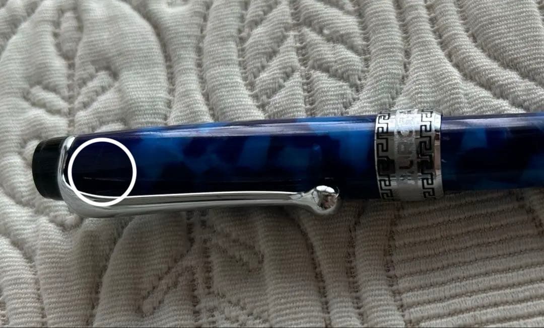 aurora アウロラ　オプティマ　ブルー　青いマーブル模様 ボールペン