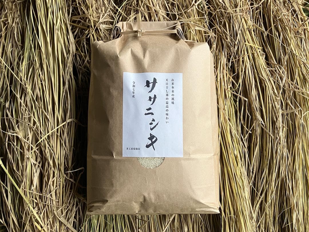 【新米】令和7年 昔ながらの「稲架掛け米」天日干し ササニシキ 白米 10Kg