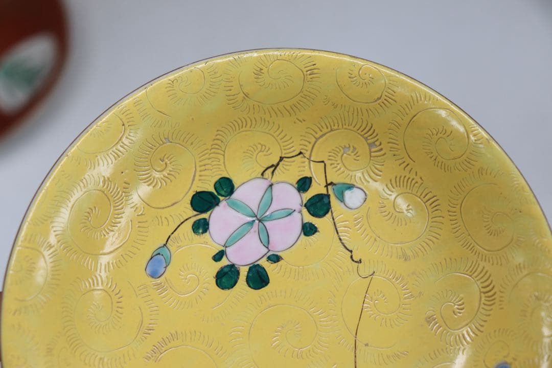 中国　清時代　十錦手小皿5点　木箱入　送料込み250708