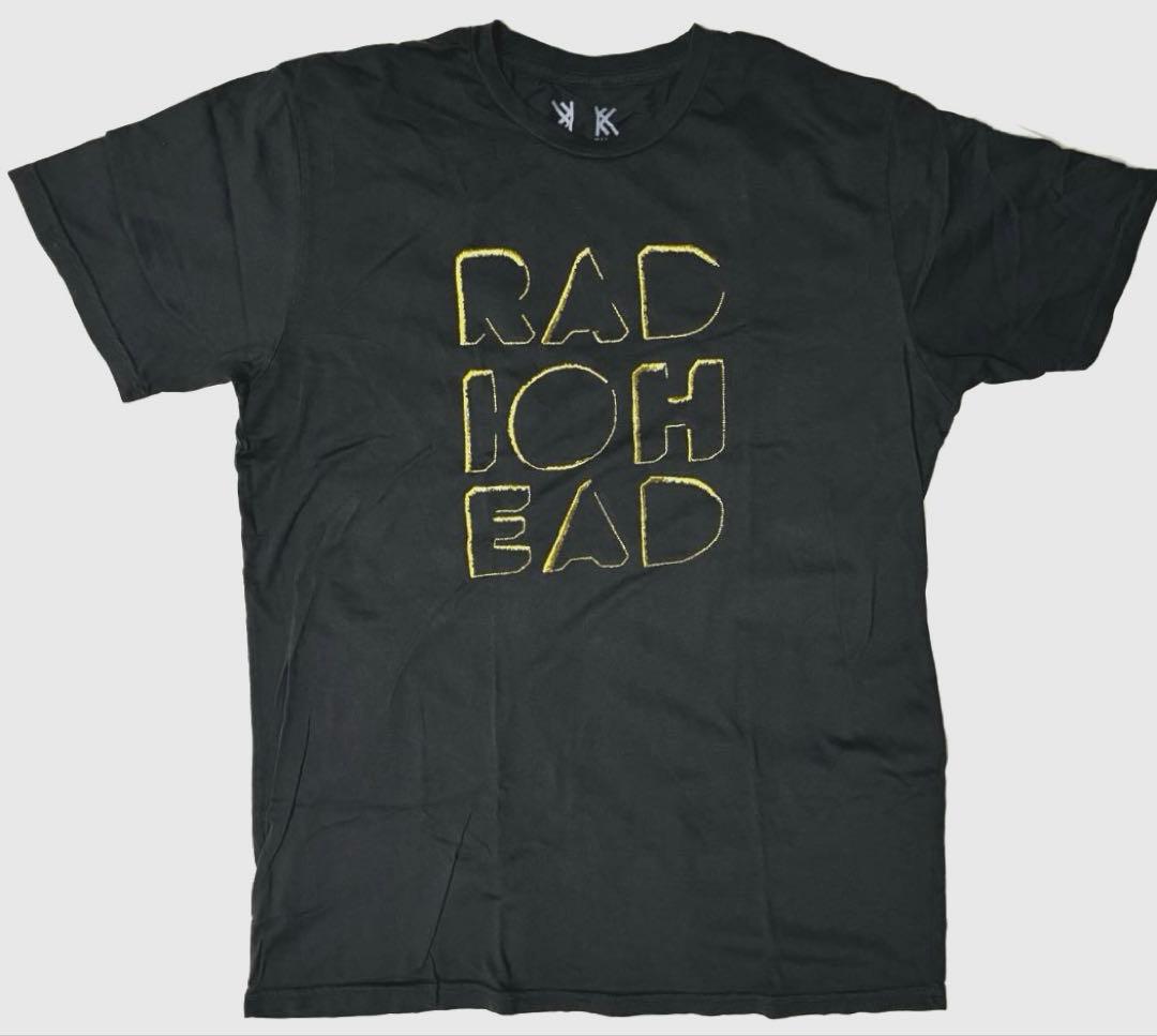 RADIOHEAD 刺繍 レディオヘッド ゴールドししゅうTシャツ 黒 L