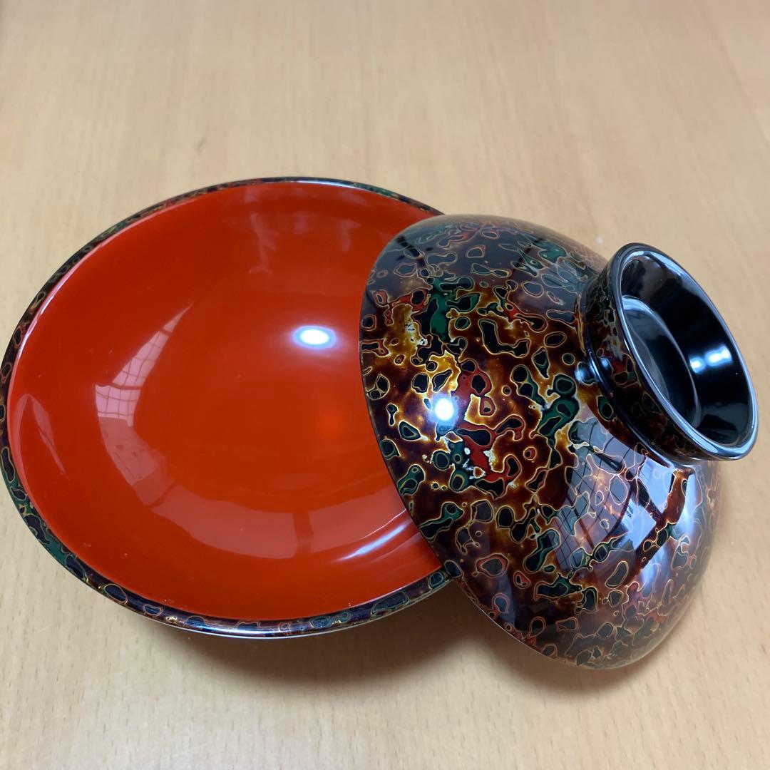 津軽塗　天然木　蓋付き椀　16個