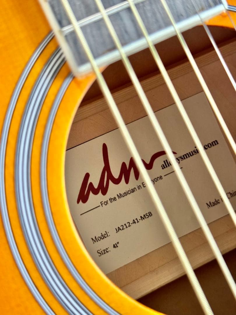 ADMアコースティックギター 初心者入門用　41インチサンバースト