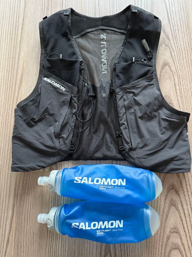 SALOMON ランニングベスト ハイドレーションボトル付