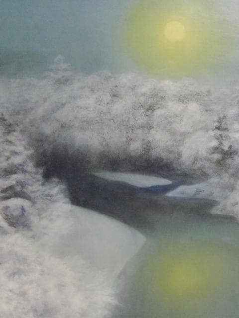 奥田 元宋、多摩月照、大判、額装用・画版、日本製・新品額 額装付