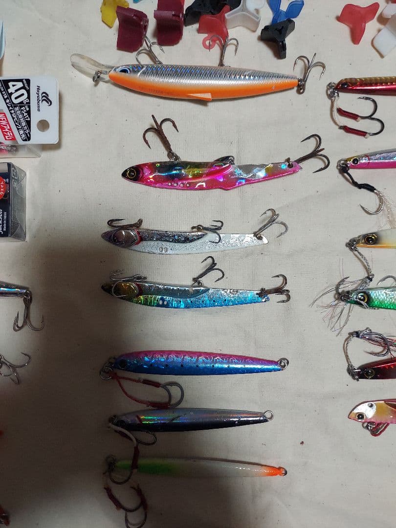 【オリカラ未使用Gコン、マキマキ有】ショアジキメタルジグ、メタルバイブ等計21個