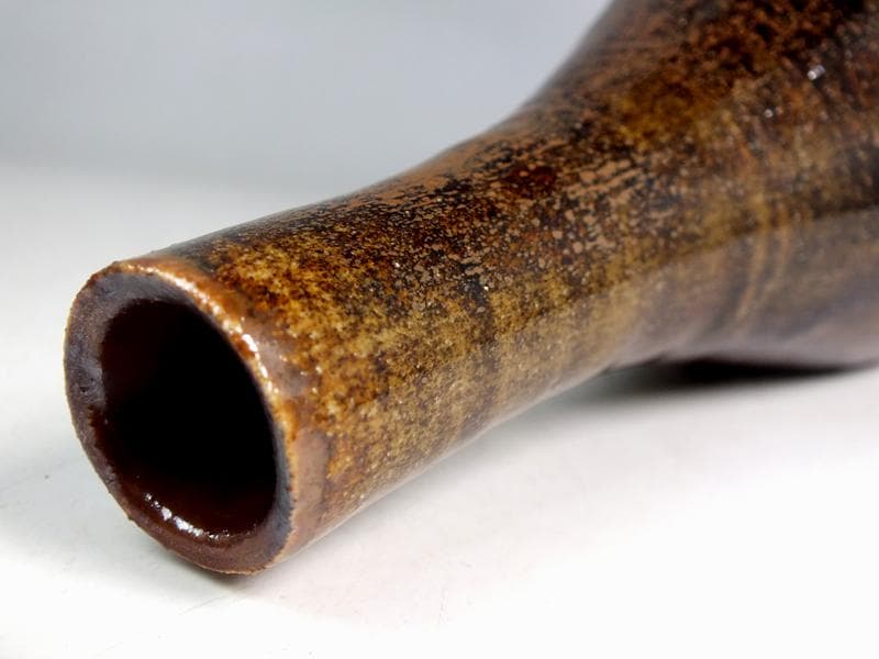 ☆ 利茶土ミルグリム 作 瀬戸釉六角花入 共箱 B2